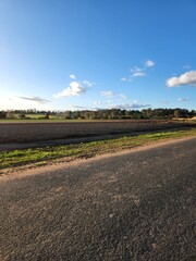 a road in a sheep farming area in Australia.