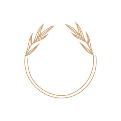 Floral illustration frame border. Elegant graphic design element, hand drawn plants and foliage composition. For wedding invitations, celebrations, postcards and other graphic 