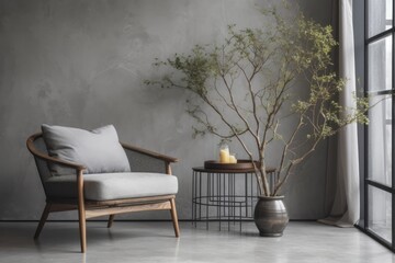 modern living room with minimalist furniture. Generative AI