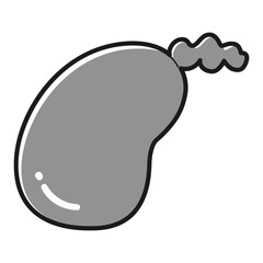 シンプルな胆のうのイラスト(白黒)