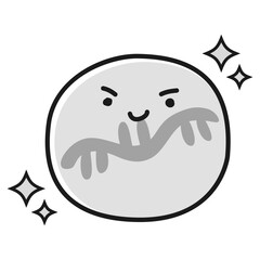 コロナワクチンの抗体イメージキャラクター（mRNA）(白黒)