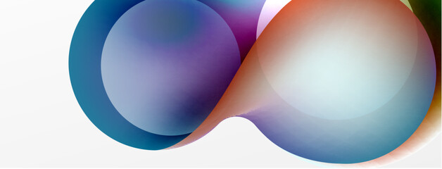 Fluid abstract background. Liquid color gradients composition. Round shapes and circle flowing design for wallpaper, banner, background or landing