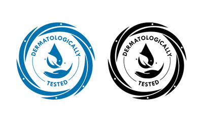 Dermatologically tested logo template illustration. suitable for product label
