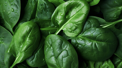 spinach leaves stacked over each other