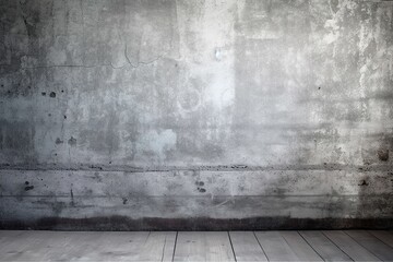 Urban concrete grunge background with grey wall texture, Generative AI