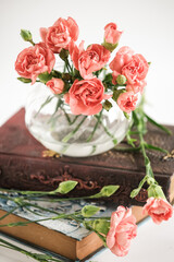 still life flowers, book in brightmood