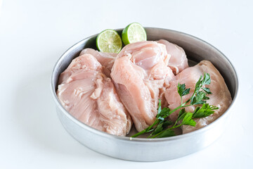 breast fillet chicken or dada ayam fillet. raw food
