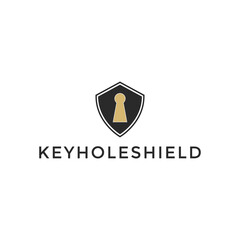 keyhole shield logo design template