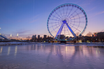 Fototapeta na wymiar Ferris wheel, Old port Montreal Canada