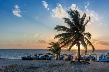 Fototapeta premium Mexico Cancun, beautiful Caribbean coast