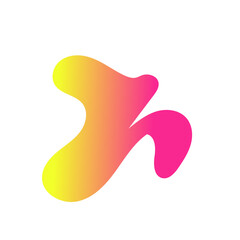 Yellow Pink Abstract Shapes Gradient Decor 