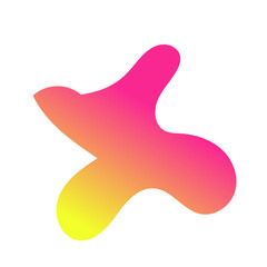 Yellow Pink Abstract Shapes Gradient Decor 
