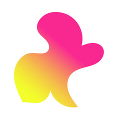 Yellow Pink Abstract Shapes Gradient Decor 