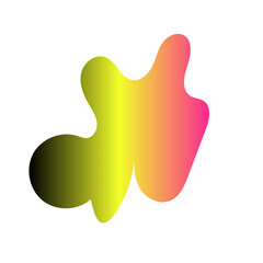 Yellow Pink Abstract Shapes Gradient Decor 