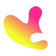 Yellow Pink Abstract Shapes Gradient Decor 