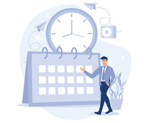 IT project delivery concept, Agile project management, planning and deadline, software development, scrum workflow, problem solving, flat vector modern illustration