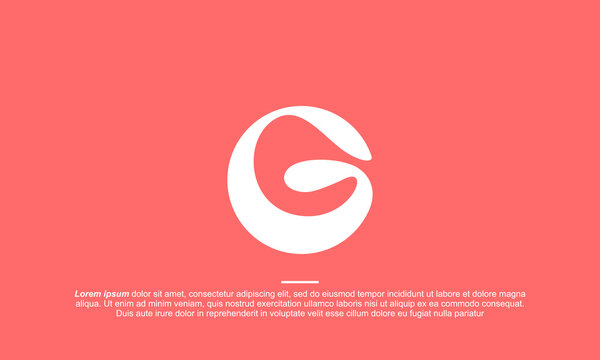 illustration vector graphic logo designs. monogram logo letter G in abstract circle rounded shape
