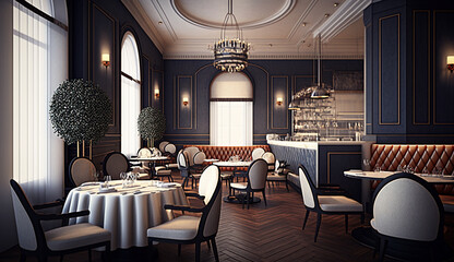 luxury restaurant cafe interior Generative AI