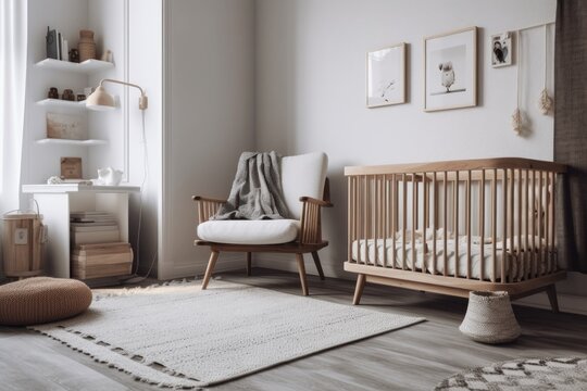 cozy and functional baby's room with furniture and decor. Generative AI