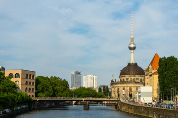 Fototapeta na wymiar BERLIN, GERMANY 06.05.2022 Berlin View of the river Spree and the Bode Museum