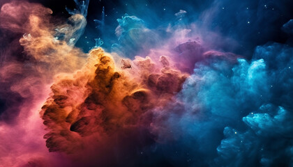 Obraz na płótnie Canvas Glowing animal in nebula, exploring deep space generated by AI