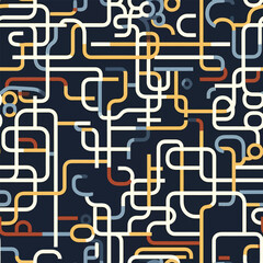 Abstract Geometric Patterns - Abstract Spatial Line Seamless Pattern
