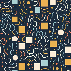 Bold Linear Configurations - Abstract Spatial Line Seamless Pattern
