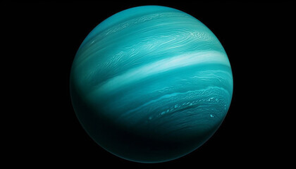 Abstract sphere glows in blue underwater liquid generated by AI