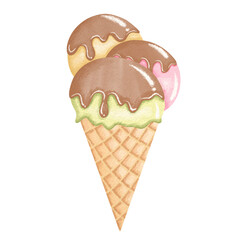 Ice cream watercolor.