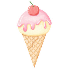 Ice cream watercolor.