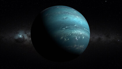 Fototapeta premium Orbiting satellite in dark night amidst stars generated by AI