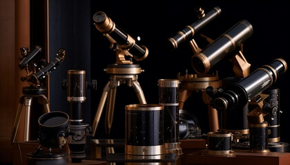 Close-up discovery Magnification reveals scientific microscope focus generated by AI