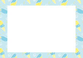 手描きアイスのフレーム　レモン