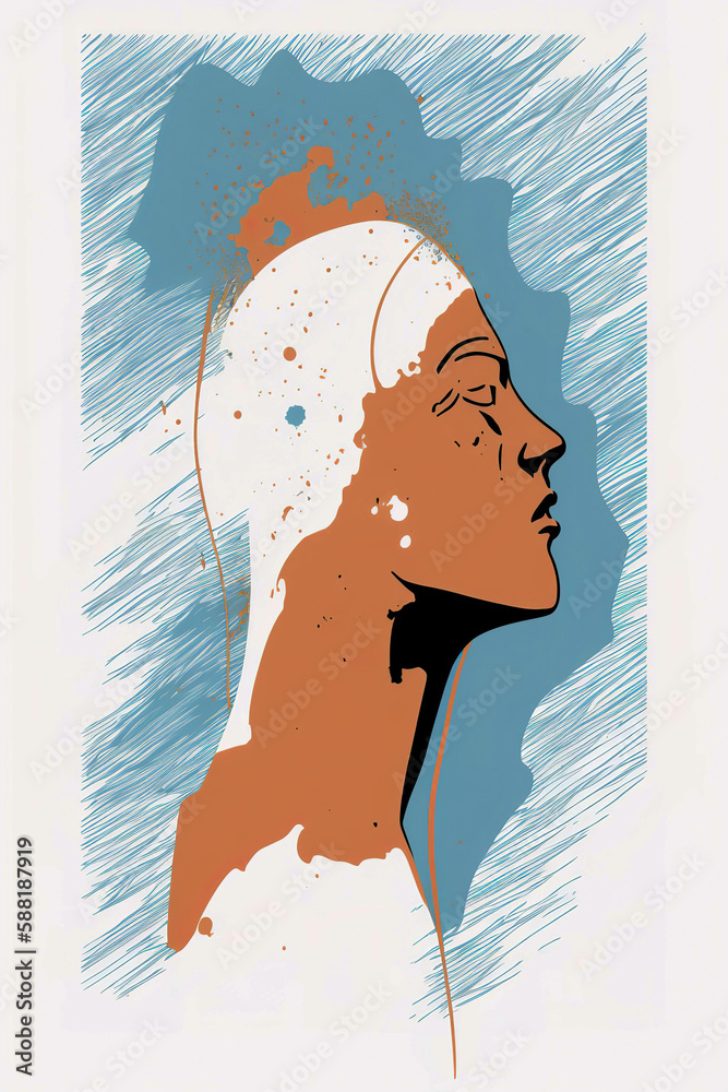 Poster abstract portrait illustration digital art face person poster background artwork minimal expressioni