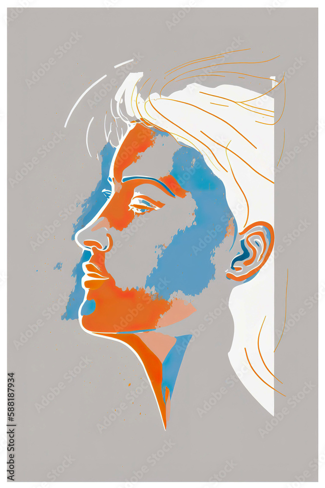 Poster abstract portrait illustration digital art face person poster background artwork minimal expressioni