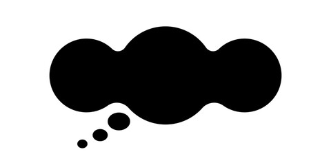 Empty comic speech bubble icon. Black speech bubble icon. Vintage design, pop art style. Vector illustration isolated on white background.