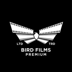 Film strip bird logo icon design template