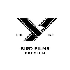 Film strip bird logo icon design template