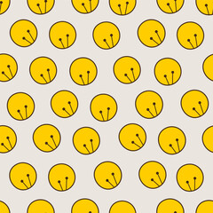 Fototapeta premium Smiling flower, abstract personage, mascot design, funny face, cute icon.