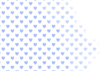 青色の水彩テクスチャのハートのフレーム壁紙素材(透過)