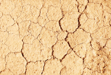 Cracked ground background in the top view for graphic design or wallpaper
