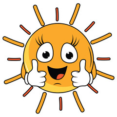 cute sun cartoon illustration graphic