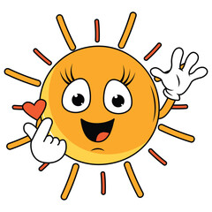 cute sun cartoon illustration graphic