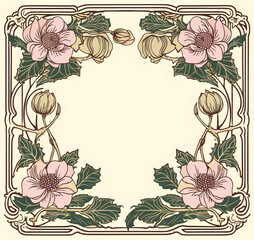 label art nouveau - square. Generative AI