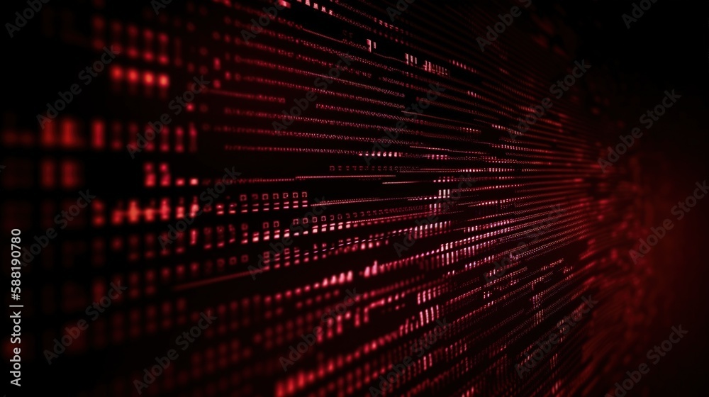 Wall mural data binary code, technology background, blue dark background, generative ai