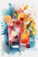 Summer Drinks - Watercolour