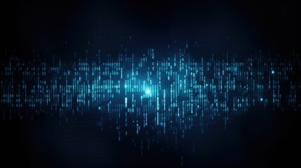 Fototapeta premium Data binary code, technology background, blue dark background, generative ai