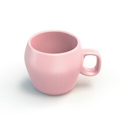 pink mug isolated on white background, generative ai