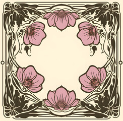 label art nouveau - square. Generative AI