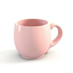 pink mug isolated on white background, generative ai